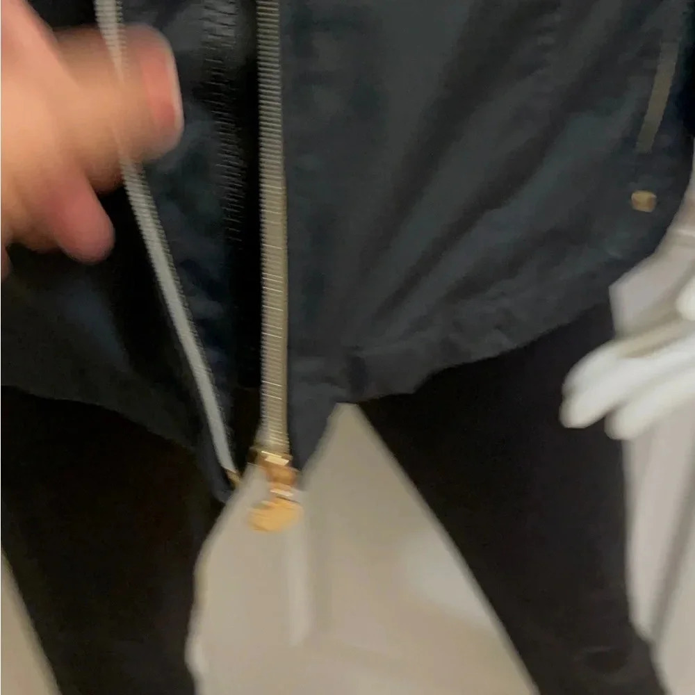 Calvin Klein stunning jacket gold hardware with double zipper. - Picture 7 of 16